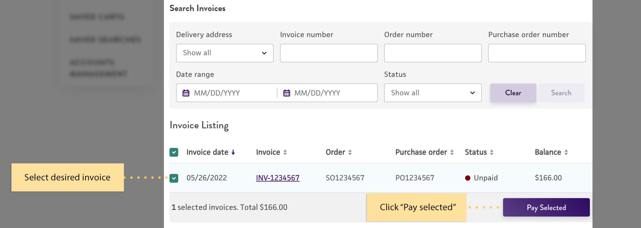 pay a single invoice